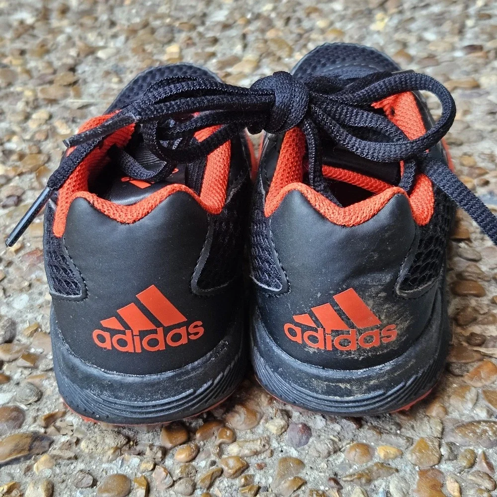 Adidas‎ EcoOrthoLite Toddler Boys Size 11 Athletic Shoes Black Red Sneakers